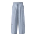 thumbnail image 6 of Boys Girls Wide Leg Pants Winter Unisex Kids 3-15Y Outdoor Leisure Sports Solid Color Elastic Waist Long Pants Casual Daily Loungewear, 6 of 8