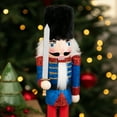 thumbnail image 3 of Northlight Christmas Nutcracker Soldier with Faux Fur Hat and Sword - 14" Red and Blue, 3 of 6