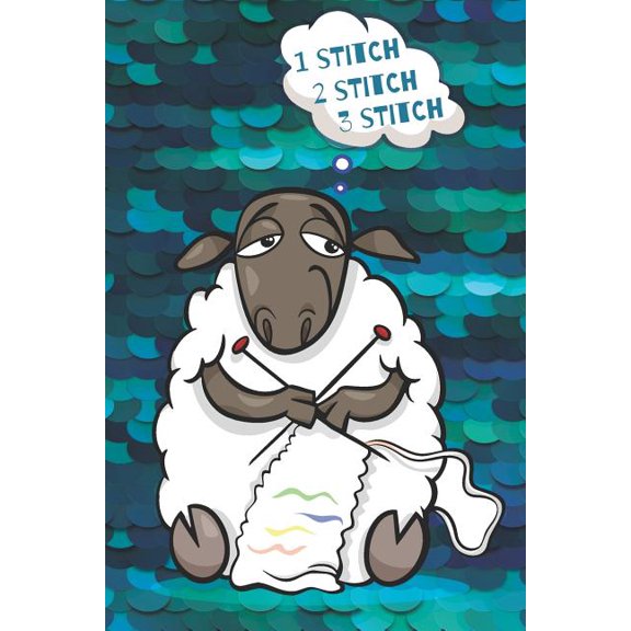'Counting Stitches' Woolly Sheep Knitters Notebook With Knitting Graph Paper For Knitting Patterns (Paperback)