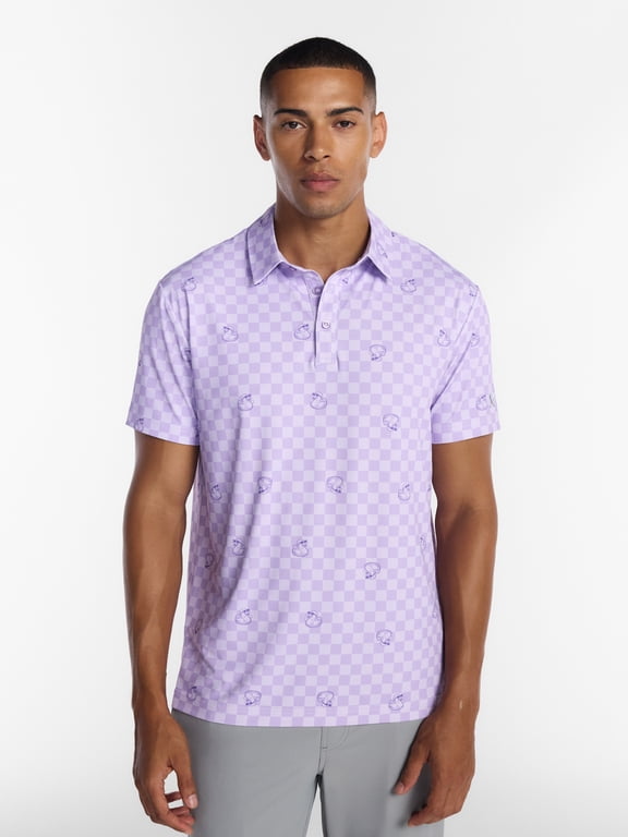 Men's and Big Men's Checker Duck Polo Shirt, Sizes XS-4XLT