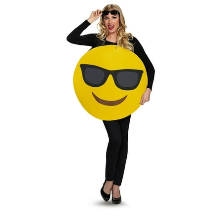 Sunglasses Emoticon Adult Halloween Costume, One Size, Up to 52