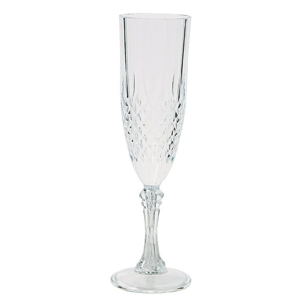 Plastic Clear Patterned Champagne Flutes Party Supplies 12 Pieces Walmart Com