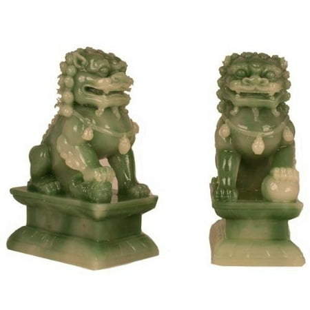 Jade Bookends - Hong Tze Collection-A Pair Of Jade Beijing Foo Dogs LG