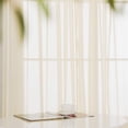thumbnail image 2 of Deconovo Sheer Curtain Grommet Tulle Voile Curtain Drape for Sliding Glass Door 100x84 inch Beige 1 Panel, 2 of 6