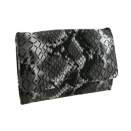 Download Zeckos - Black and Gray Snakeskin Mock Croc Envelope ...