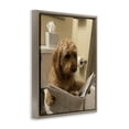 thumbnail image 2 of Stupell Industries Eclectic Dog & Paper on Toilet Brown Floating Frame Canvas Art, 25 x 31, by Abigail Walker, 2 of 8