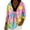 Orange, variant on MEICHEN Women's Elegant Retro Art Print V Neck Loose Mid Length Sleeve Top Summer T Shirts for Women