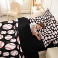 thumbnail image 5 of Erosebridal Baseball 7 Pieces Bedding Comforter Set,Ball Sport Theme Full Bedding Set For Boys Kids,Reversible black, 5 of 7
