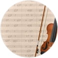 thumbnail image 1 of Violin with Music Notes Round Area Rug Non-Slip Floor Mats Polyester Throw Rugs Floor Carpet for Door Entryway Bedrooms Living Room Decor, 27.6 X 27.6 Inches, 1 of 6