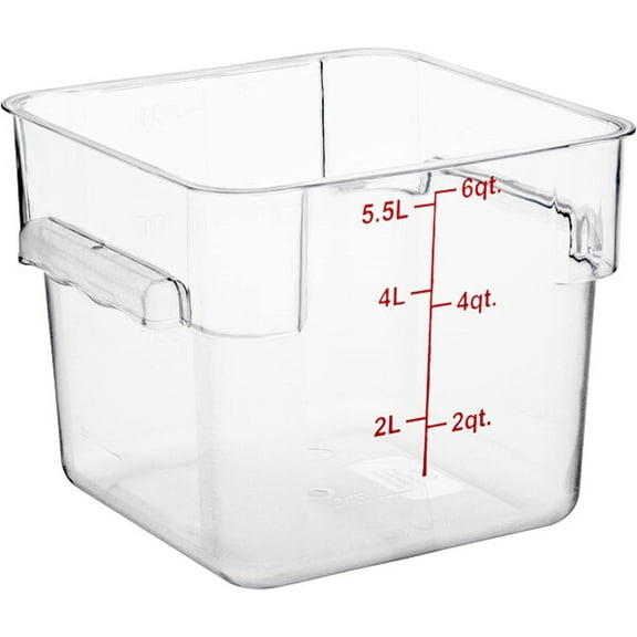 TrueCraftware- 6 Qt. Polycarbonate Square Food Storage Container Clear- Space Saving Food Storage Container Meal Prep Pantry Storage Container Reusable for Kitchen Organization Dishwasher Safe