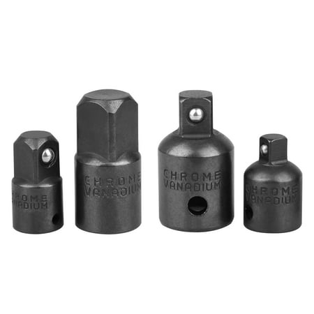 Impact Adapter and Reducer Set (4-Piece) for use with Impact Wrenches and Drills in Auto and Construction Work Set Adapter Sizes (3/8in. to 1/4) (1/2in. to 3/8) (3/8in. to 1/2) (1/4in. to (Best Impact Wrench For Home Use)