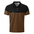 thumbnail image 3 of Bibifish Mens Polo Shirts Two Tone Horizontal Color Block Shirts Mens Spring Summer Daily Commute Regular Tops, 3 of 8