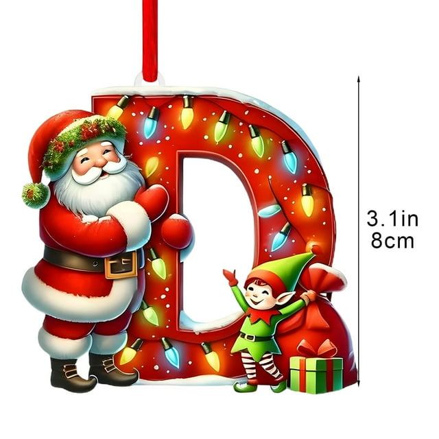 Decoraciones de Árbol de Navidad 26 Letra Colgante Regalo Decorativo Familia Colgantes de Fiesta de Navidad