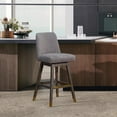 thumbnail image 4 of 30" Brown And Gray Solid Wood Swivel Bar Height Bar Chair With Footrest, 4 of 10
