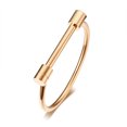 thumbnail image 1 of Womens Shackle Screw Cuff Bracelet Stainless Steel Bangle Bracelet, 1 of 4