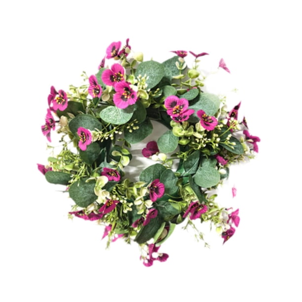 Corona artificial de seda falsa, regalo floral, flores artificiales rústicas, coronas de primavera Corona de orquídeas rosas
