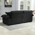 thumbnail image 6 of 84" Chenille Sofa Small Sofa Loveseat Deep Seat Sofa Couch with 2 Throw Pillows & Memory Foam for Living Room Apartment Office Lounge-Black, 6 of 28