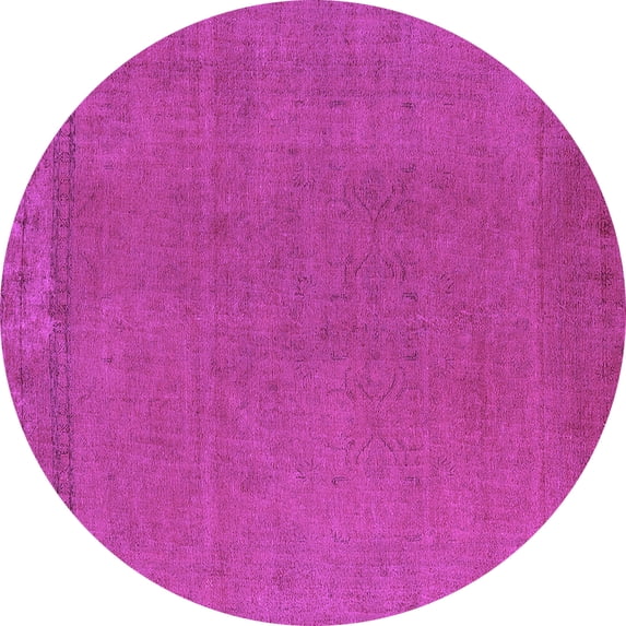 Ahgly Company Indoor Round Oriental Purple Industrial Area Rugs, 3' Round