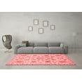 thumbnail image 3 of Ahgly Company Machine Washable Indoor Square Abstract Red Modern Area Rugs, 6' Square, 3 of 4
