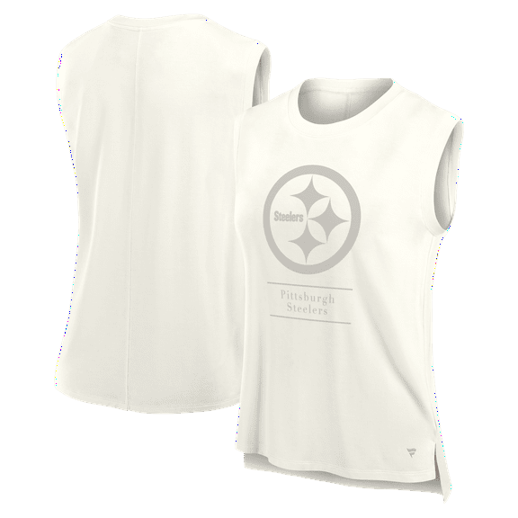 Women's Fanatics Cream Pittsburgh Steelers Studio Embrace Tank Top