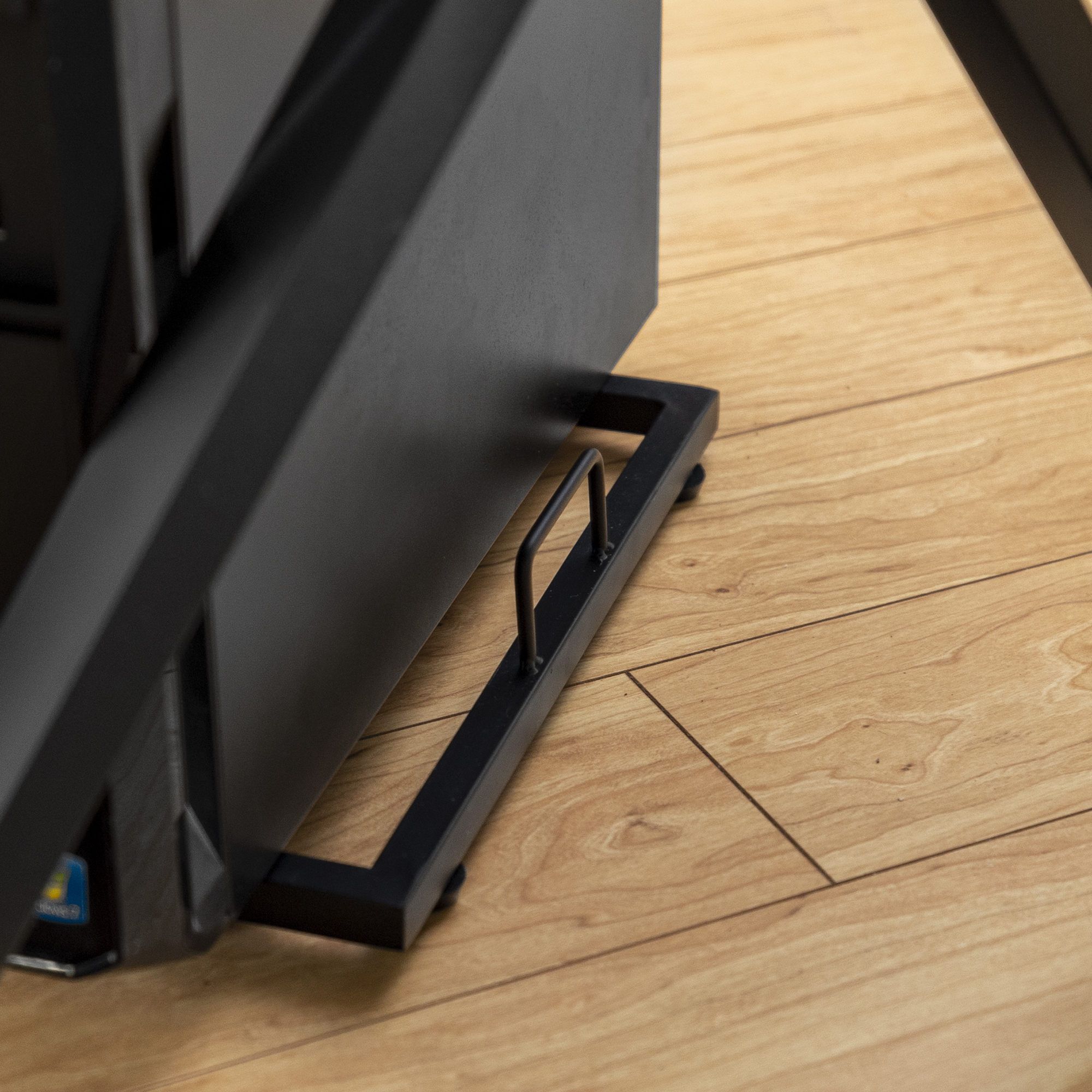 Walker Edison Glass and Metal X-Frame Corner Computer Desk, Black