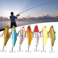 thumbnail image 2 of Winter Ice Fishing Lures Sinking Artificial Vibration Hard Baits Crankbait Treble Hooks Tackle for Saltwater Freshwater, 2 of 14