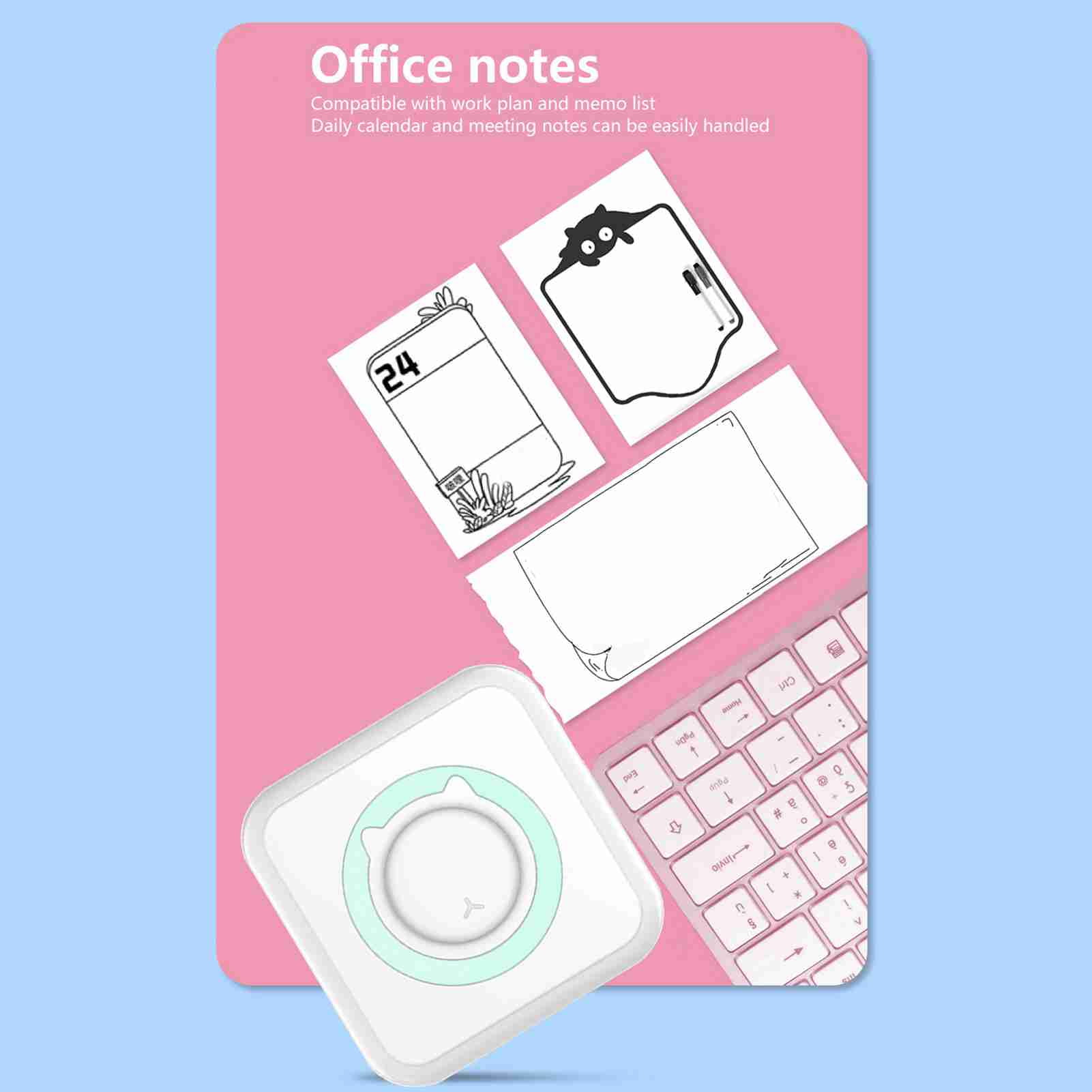 Maker  Photo Printer Multifunction Portable Printer Wireless  Mini Printer Support BT Connection For Smartphone With 6 Thermal Paper Rolls+5 Self-adhesive Paper