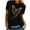 Black, variant on Womens Shirts Black Women's Shirt Tees Funny Cute Short Sleeve Fall T Shirt Butterfly Print Shirt Gift Tops Blouse Gift For Women Gift for Womens Tops