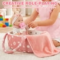 thumbnail image 6 of Keyohome Baby Dolls, 12" Baby Doll Playset with Sleeping Carrier Bassinet Bed Set in Gift Box, Soft Reborn Baby Doll with Cloths/Blanket/Feeding Kit for Girls Ages 3+, 6 of 9