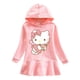 thumbnail image 3 of Hello Kitty lindo dibujo animado impreso bebé vestido con volantes traje de niños Sudadera con capucha de algodón puro vestido de suéter falda Casual para niñas y niños, 3 of 5
