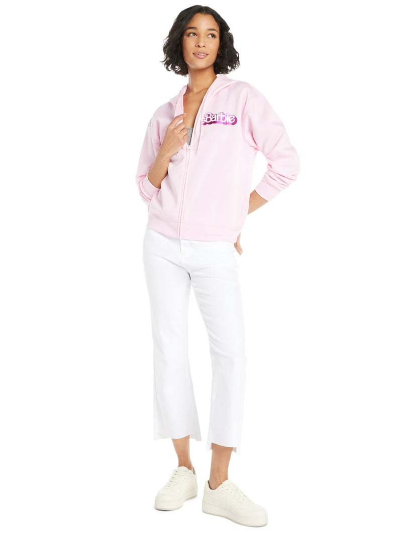 Barbie パーカー Mattel Juniors Barbie Metallic Print Zip-Front Hoodie, Sizes