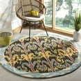 thumbnail image 2 of SAFAVIEH Ikat Asia Southwestern Wool Area Rug, Charcoal/Blue, 6' x 6' Square, 2 of 10