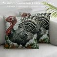 thumbnail image 3 of Chilfamy Throw Pillow Cover Eastern Wild Turkey Square Throw Pillow Cases，Wild Thanksgiving Bird Farm Agriculture Chicken Feather Poultry Rooster  Throw Cushion Covers for Couch Sofa White, 3 of 5