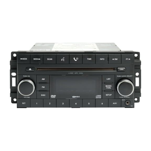 Restored 2007 Jeep Wrangler AM FM MP3 AUX Receiver With 6-Disc CD DVD Player P05107099AK (Refurbished)