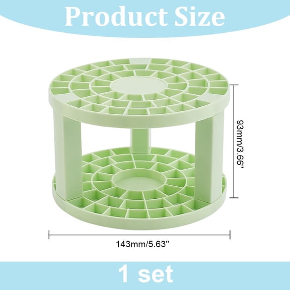Paint Brush Holder 49 Holes Makeup Brush Holder Organizer Round Plastic Brush Crate Storage Holder for Artist Paint Pens Pencils Markers Cosmetic Brush Small Tools Green