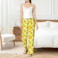 thumbnail image 5 of Uemuo Bananas On A Striped Pattern Women's Wide Leg Palazzo Lounge Pants with Pockets Light Weight Loose Comfy Casual Pajama Pants-X-Large, 5 of 9