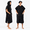 Black, variant on Pink Microfiber Polyester Surf Poncho Changing Robe, Adult Unisex Wearable Towel