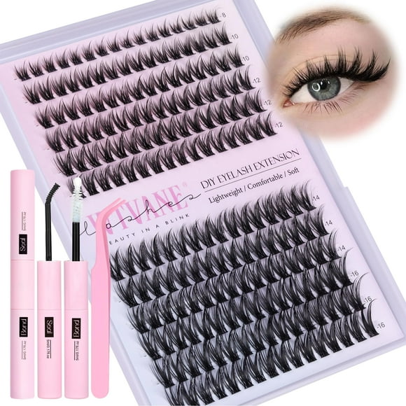 Kit de extensión de pestañas con racimos de pestañas Fairy Lash Clusters, de 8 a 16 mm