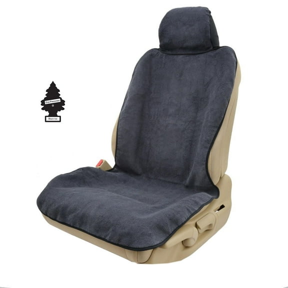 Front Car Truck SUV Seat Cover Sweat Towel Dry & Wet Use, Universal Fit, Non-Slip Gray 1 PC