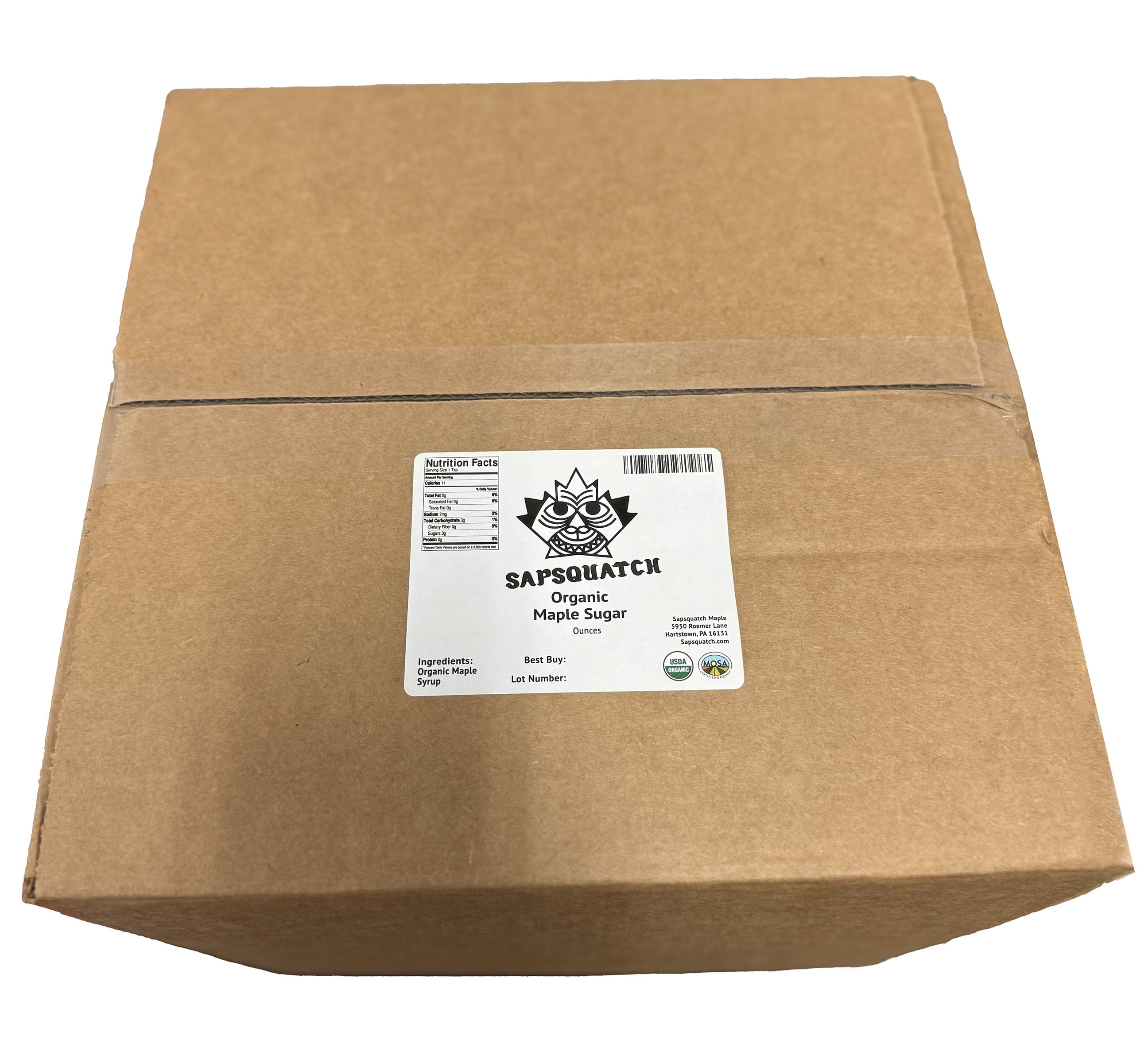Sapsquatch Bulk Organic Maple Sugar - 45 Pound Box