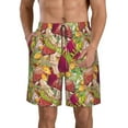 thumbnail image 2 of Uemuo Bright Mushrooms Pattern Men's Swim Trunks Hawaiian Beach Bathing Suit Swimsuits Beach Quick-Dry Shorts with Pockets-Medium, 2 of 9