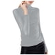 thumbnail image 2 of Top de manga larga de malla transparente con cuello alto falso para mujer - Elástico, blusa para combinar, informal/elegante, 2 of 6