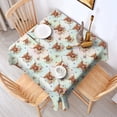 thumbnail image 2 of Colorful Highland Cow Flower Pattern Square Tablecloth,Waterproof Square Table Cover,Wipeable Spillproof Washable Table Cover for Home Kitchen Party Decor 60"x60"(152x152cm), 2 of 6