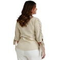 thumbnail image 3 of Blusa de lino con perlas Roman Fashion /Tallas Extras, 1815 (Arena) beige 38 Roman Fashion BL-GR-1815-ARENA, 3 of 6