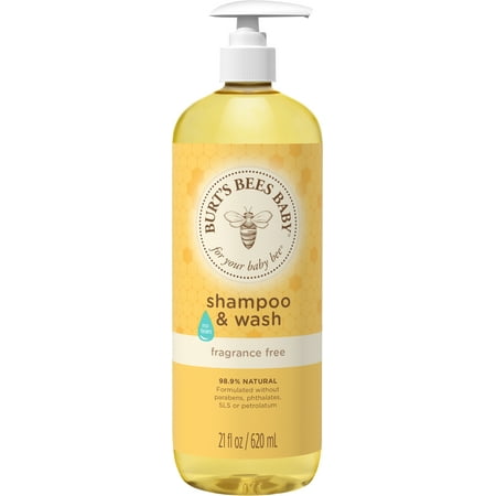 Burt's Bees Baby Shampoo & Wash, Fragrance Free & Tear Free Baby Soap - 21 Ounce (Best Organic Baby Shampoo And Body Wash)