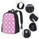 thumbnail image 2 of Fotbe Purple And White Polka Dot Mochila para Hombre y Mujer - Tela Oxford 600D Resistente - Mochila Impermeable de Gran Capacidad para Escuela, Viajes y Senderismo, 2 of 6