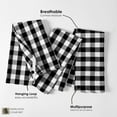 thumbnail image 6 of HEIRLOOM COMFORT Gingham Check Kitchen Towels 12 Pack, 18"x26", 100% Cotton, Super Absorbent & Quick Dry, Durable Dish Towel for Drying Dishes, Machine Washable, Everyday Use - Black, White, 6 of 6