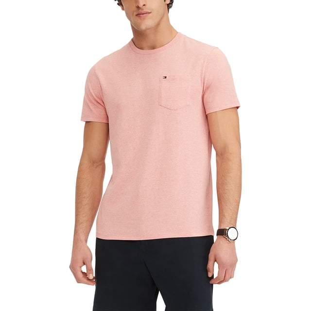 Camiseta Tommy Hilfiger para hombre, manga corta, cuello redondo, rosa