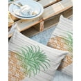 thumbnail image 2 of Summer Tropical Fruits Pineapple Texture Outdoor Pillow Covers Set of 2, Decorative Waterproof Throw Pillow Case, Wooden Texture Cotton Linen Soft Cozy Cushion Pillowcases, 2 of 6