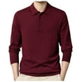thumbnail image 1 of Male Knitwear Solid Color Shirt Collar Thin Long Sleeve Base Sweater Slim Fit Pullover Knit, 1 of 4